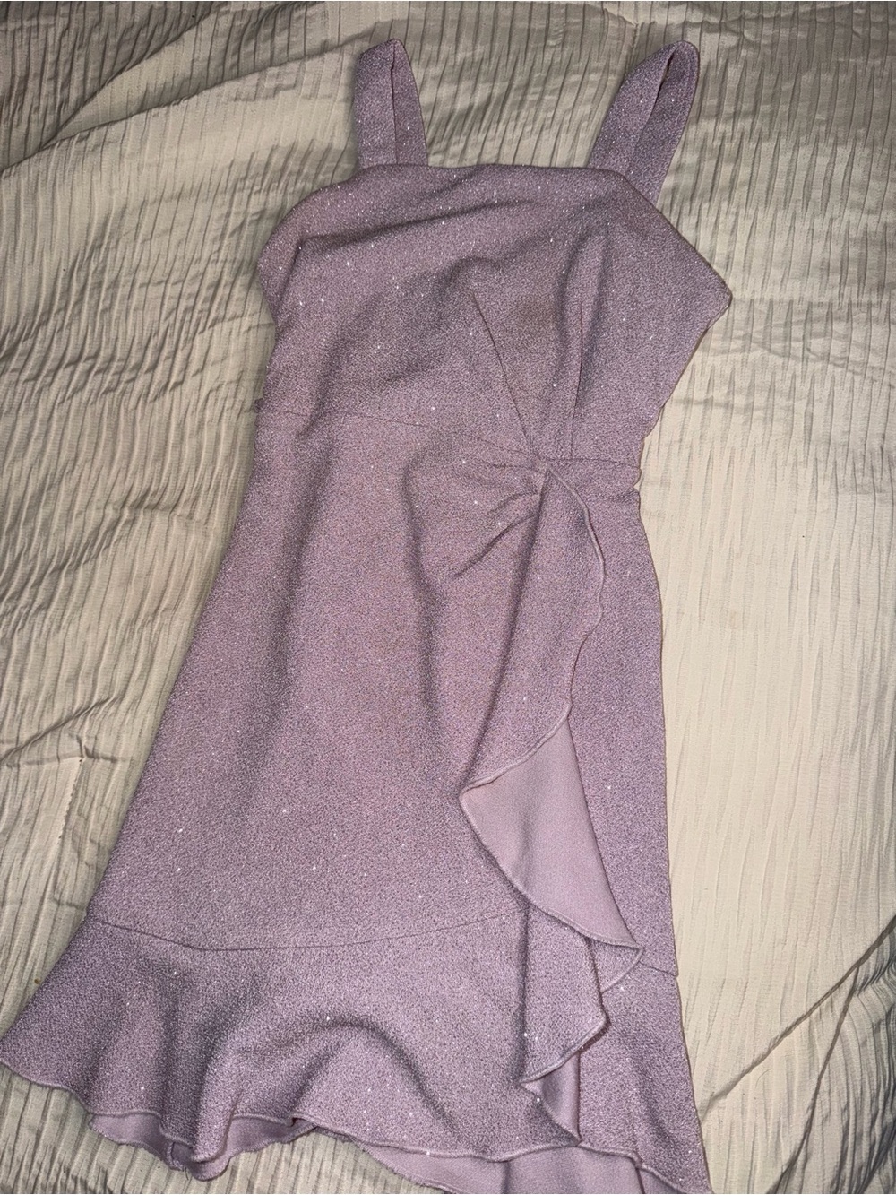 Speechless Lilac Sparkle Ruffle Mini Dress